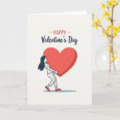 Carte de Saint-Valentin à cœur gros (Fleur jaune)