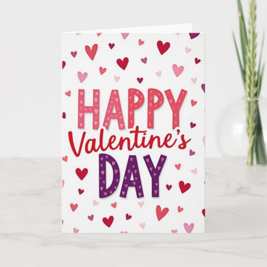 Carte de Saint-Valentin à coeurs superposés (Devant)