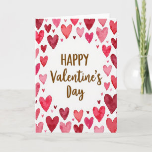 Carte de Saint-Valentin à l'aquarelle rose