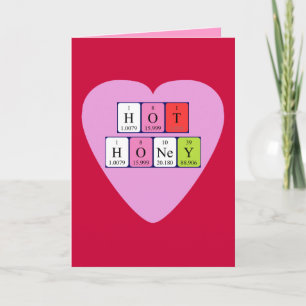 Carte de Saint-Valentin à table périodique Hot Hon
