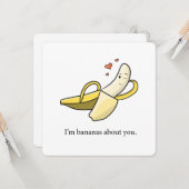 Carte de Saint-Valentin/'amour 'Fou de vous' (Devant/Arrière en situation)