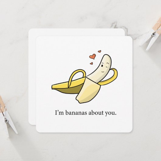 Carte de Saint-Valentin/'amour 'Fou de vous' (Devant/Arrière en situation)