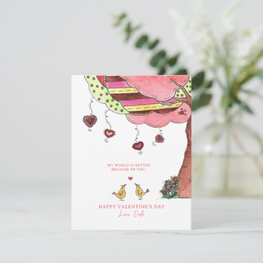 Carte de Saint-Valentin Arbre de cœur (Debout devant)