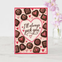 Carte de Saint-Valentin au chocolat pour lui ou el