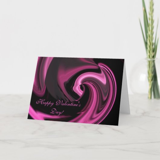 Carte de Saint-Valentin au coeur Abstrait rose (Devant)