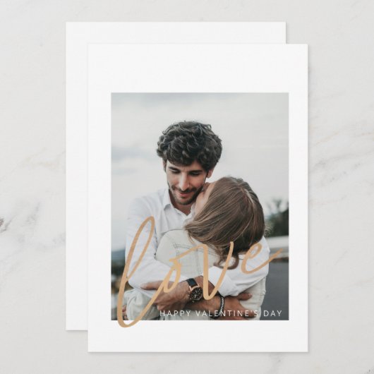 Carte de Saint-Valentin avec photo et calligraphie (Devant / Derrière)