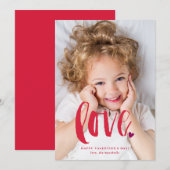 Carte de Saint-Valentin avec photo et écriture mod (Devant / Derrière)