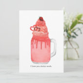 Carte de Saint-Valentin avec pun sur Milkshake Rou (Debout devant)