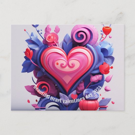Carte de Saint-Valentin avec un cœur magnifique (Devant)