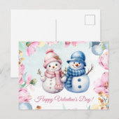 Carte de Saint-Valentin avec un Couple de Bonhomme (Devant / Derrière)