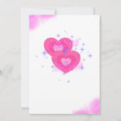 Carte de Saint-Valentin blanche avec deux cœurs | (Dos)