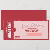 Carte de Saint-Valentin Bon de l'Amour (Devant / Derrière)