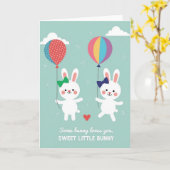 Carte de Saint-Valentin Bunny Love (Fleur jaune)