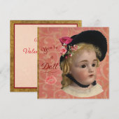 Carte de Saint-Valentin/Carte de vœux à motif de p (Devant / Derrière)