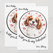 Carte de Saint Valentin Cavalier personnalisable (Devant / Derrière)