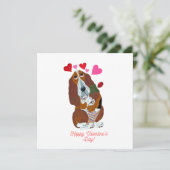 Carte de Saint-Valentin Chien Basset (Debout devant)
