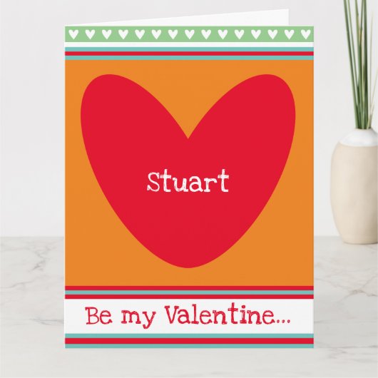 Carte de Saint-Valentin cœur d'amour personnalisée (Devant)