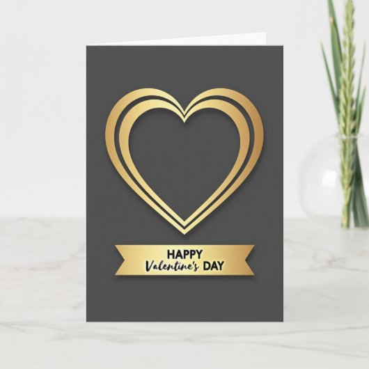 Carte de Saint-Valentin cœur doré (Devant)