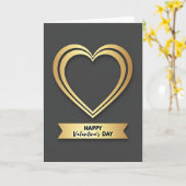 Carte de Saint-Valentin cœur doré (Fleur jaune)