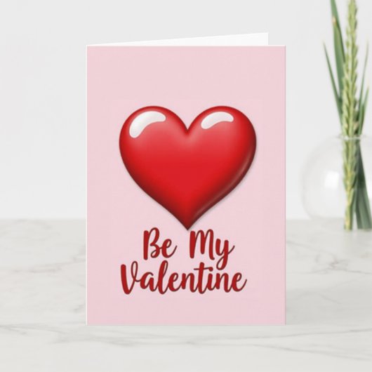 Carte de Saint-Valentin cœur rose (Devant)