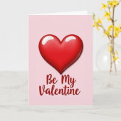 Carte de Saint-Valentin cœur rose (Fleur jaune)