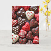 Carte de Saint-Valentin Cœurs en Chocolat (Fleur jaune)