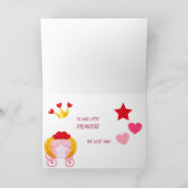 Carte de Saint-Valentin Coeurs et Princesse Enfant (Intérieur)