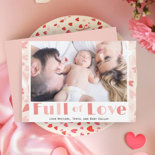 Carte de Saint-Valentin Cœurs Roses Famille Modern