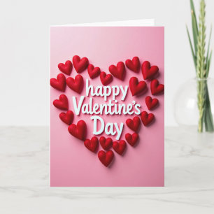 Carte de Saint-Valentin Cœurs Roses Heureux