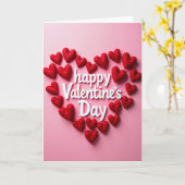 Carte de Saint-Valentin Cœurs Roses Heureux (Fleur jaune)