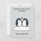 Carte de Saint-Valentin Couple Manchot Mignon Pour (Devant)