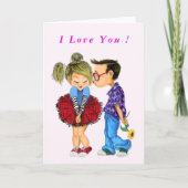 Carte de Saint Valentin Couple Romantique (Devant)