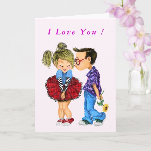 Carte de Saint Valentin Couple Romantique (Orchidée)