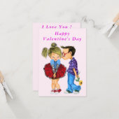 Carte de Saint Valentin Couple romantique QR Code (Devant/Arrière en situation)