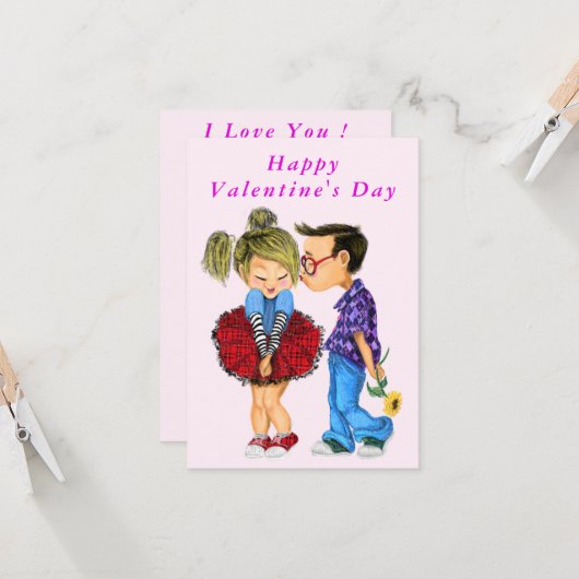 Carte de Saint Valentin Couple romantique QR Code (Devant/Arrière en situation)