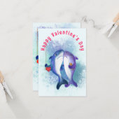 Carte de Saint Valentin Couple Shark Love - Drôle (Devant/Arrière en situation)