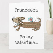 Carte de Saint-Valentin Dachshund pour chien de sa (Devant)