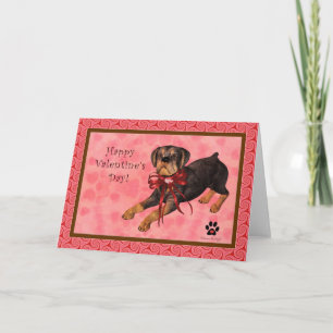 Carte de Saint-Valentin de blanc de chien de