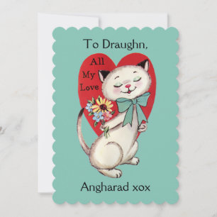 Carte de Saint-Valentin de Chat de Siamese