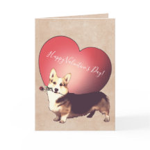 Carte de Saint-Valentin de corgi de Gallois