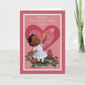 Carte de Saint-Valentin de fille de papillon de (Devant)