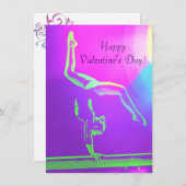Carte de Saint-Valentin de gymnaste (Devant / Derrière)