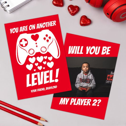 Carte de Saint-Valentin de jeu vidéo Another Level