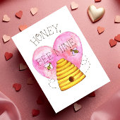 Carte de Saint-Valentin de mine d'abeille de miel
