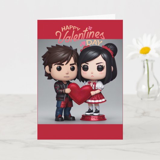 Carte de Saint-Valentin de style pop funky (Petite plante)