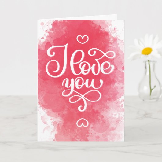 Carte de Saint-Valentin décorative 'Je t'aime' (Petite plante)
