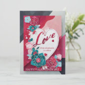 Carte de Saint-Valentin des Roses Rouges Romantiqu (Debout devant)