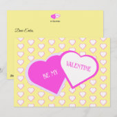 Carte de Saint-Valentin Deux Cœurs Unis (Devant / Derrière)