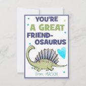 Carte de Saint-Valentin Dinosaur pour enfants Ami- (Devant)