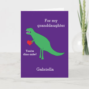 Carte de Saint Valentin Dinosaure Violet